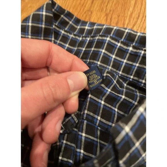 Ralph Lauren Men's Button Up Shirt Dark Blue Plaid Pony Size Small - Picture 5 of 11